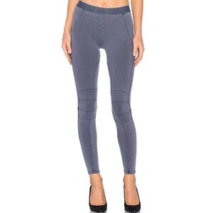 David Lerner Purple Pigment Dyed Moto Leggings